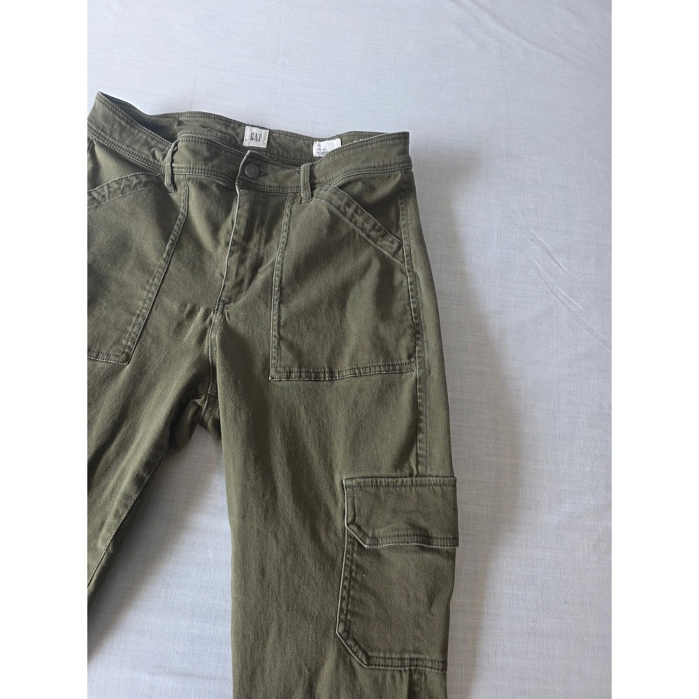 GAP High Rise Cargo Pants Universal Legging 12 Black Moss Green Utility Slim Leg